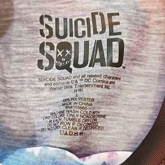 Suicide Squad Joker T-shirt Sublimated Graphic DC Comics Men's Large - Picture 3 of 3